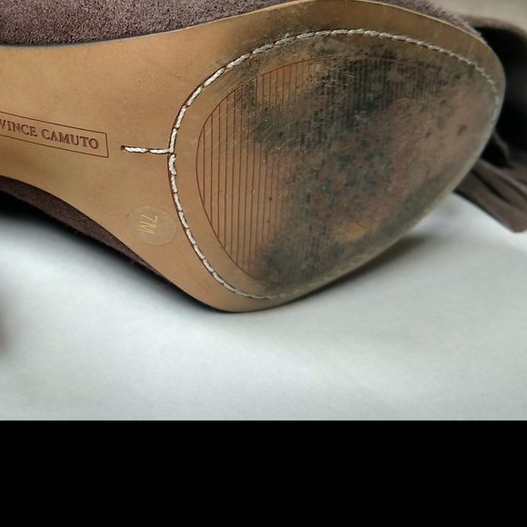 Vince Camuto Slouch Grey Suede Leather Boots 7 - Picture 12 of 14